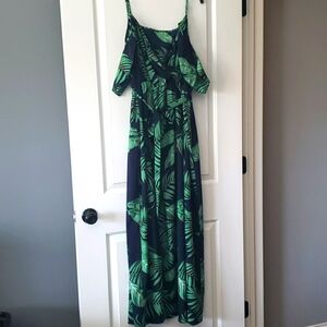 Off Shoulder Flutter Sleeve Maxi Dress